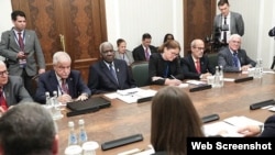 Esteban Lazo durante la firma del acuerdo de cooperación por 10 años con Rusia que incluye, entre otros sectores prioritarios, el de la industria azucarera y el turismo.