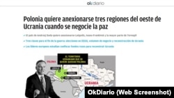 Captura de pantalla de artículo en OkDiario.