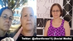 Layda Yirkis Jacinto (izq.), Liset Fonseca (centro) y Marta Perdomo (der.).