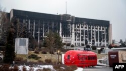 Edificio de la Administración de la ciudad de Almaty, en Kazajistán.