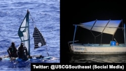 Balsas en las que varios migrantes cubanos se trasladaron para llegar a suelo estadounidense.