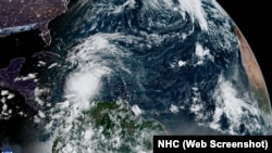 Imagen del satélite de la tormenta tropical Melissa.