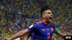 Radamel Falcao celebra su gol frente a Polonia.