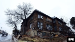 El apartamento que ocupó Lee Harvey Oswald, antes de ser demolido el 8 de enero de 2013, en Dallas (Texas).