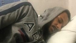 El rapero Maykel Castillo El Osorbo, cuando estaba en huelga de hambre.