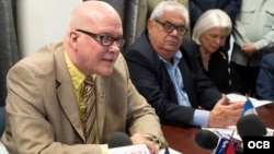 Orlando Gutiérrez Boronat, secretario general del Directorio Democrático Cubano; Carlos Ortega, Presidente CTV, y Silvya Iriondo de Mar por Cuba.