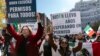 Inmigrantes en una manifestación en Washington, DC, el 14 de noviembre de 2023. (AP Photo/Jose Luis Magana).