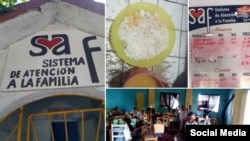A pesar de su mal funcionamiento y de la precaria ración de alimentos que ofrecen, los SAF se volvieron indispensables para miles de familias en pueblos y ciudades de Cuba. (Collage con fotos de Facebook)