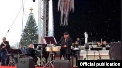 Arturo Sandoval en el ensayo de su actuación para la ceremonia del encendido del National Tree.