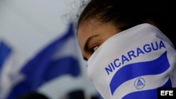 Los manifestantes contra Ortega en Nicaragua.