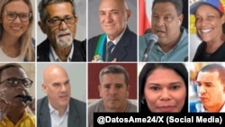 Algunos de los prisioneros políticos liberados en la madrugada de este domingo en Venezuela. (@DatosAme24/X)