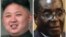 El norcoreano Kim Yong Un y Robert Mugabe, de Zimbabue, aliados del gobierno de Cuba.