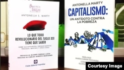 Los últimos dos libros de la ensayista argentina Antonella Marty.