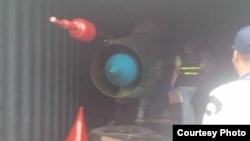 Mig21 en el barco norcoreano