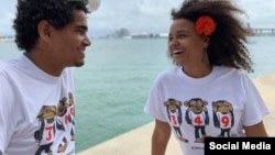 Los artistas Luis Manuel Otero alcántara y Yanelys Núñez forman parte de la campaña "No al Decreto 349".