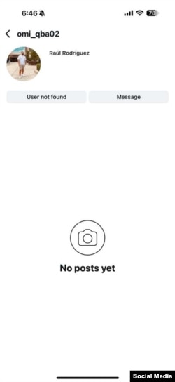 Raúl Omar Rodríguez Gracia cerró sus redes sociales tras ser contactado por Martí Noticias.