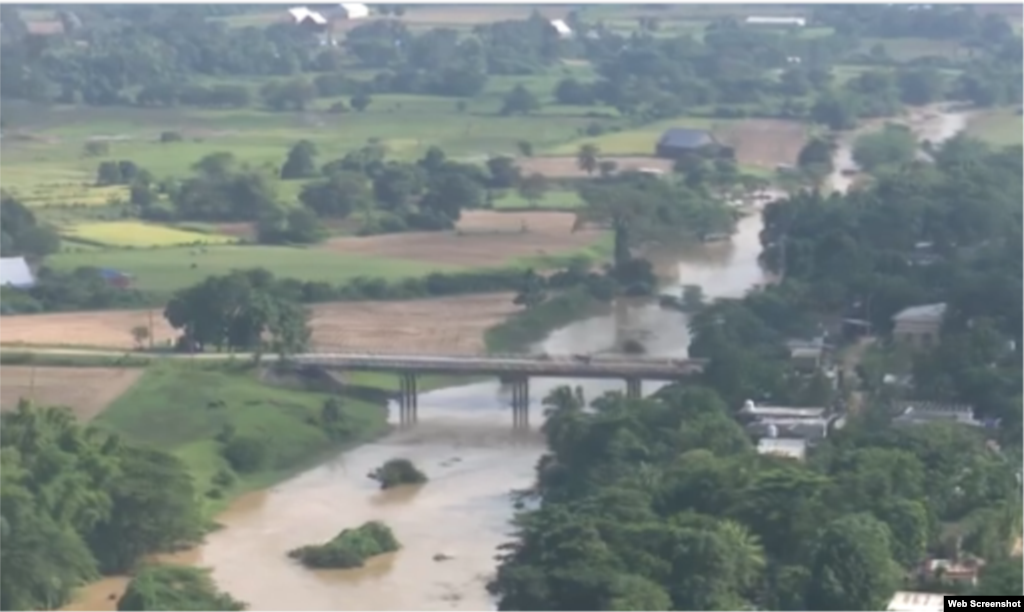Imágenes de inundaciones en el río Cuyaguateje en  Pinar del Río  tras intensas lluvias / Captura de Pantalla de video TelePinar.