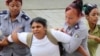 La dama de Blanco Martha Sánchez, durante una detención en el 2018.