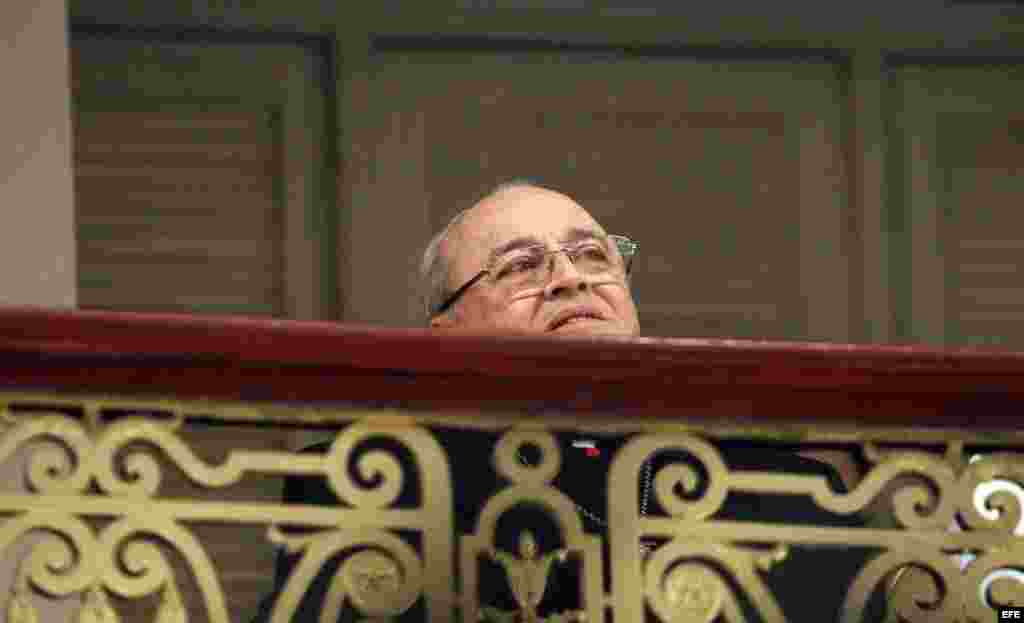 El cardenal cubano Jaime Ortega participa hoy, martes 22 de marzo de 2016, de la alocución de el presidente de Estados Unidos Barack Obama a los cubanos en La Habana (Cuba).