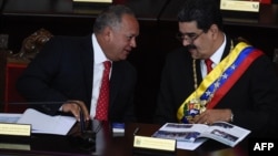 Nicolás Maduro y Diosdado Cabello el 24 de enero de 2019.