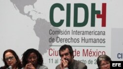 Integrantes de la Comisión Interamericana de Derechos Humanos (CIDH) Rose-Marie Belle Antoine, Tracy Robinson, Felipe González y Rosa María Ortiz.